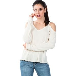 Honey Punch Cold Shoulder Knit Top NEW